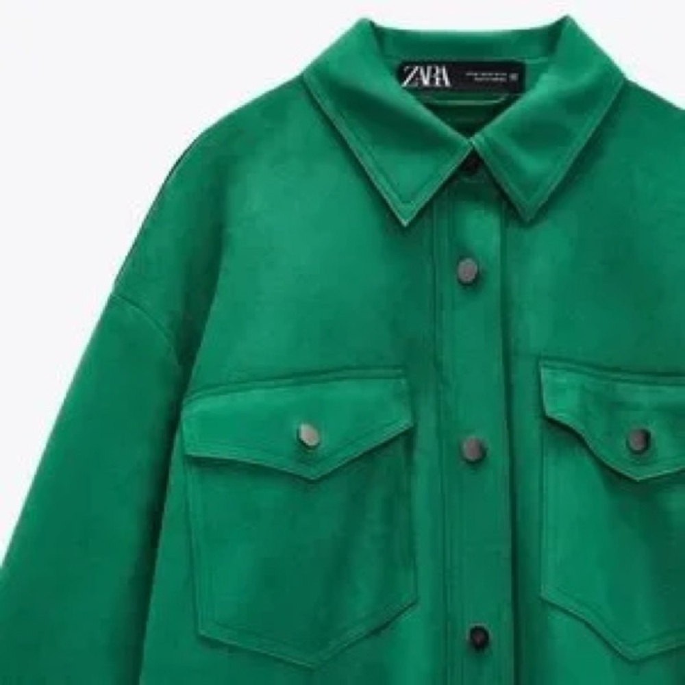 Zara Faux Suede Longline Overshirt - Picture 2 of 2